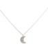 Collana Pendente Luna Oro Bianco 9kt Zirconi