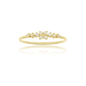 Anello Fiore Oro Giallo 9kt Zirconi