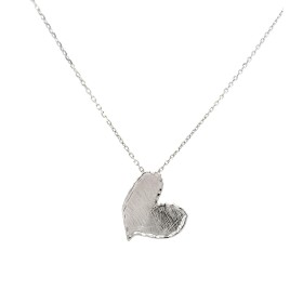 Collana Cuore Argento Satinato