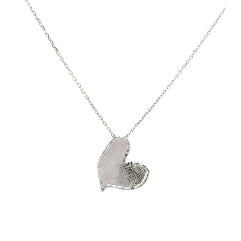 Collana Cuore Argento Satinato