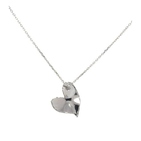 Collana Cuore Argento Satinato