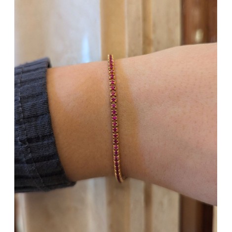 Bracciale Tennis Oro Rosa 18Kt e Rubini