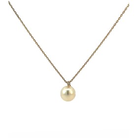 Collana Oro Giallo 9kt Diamante e Perla