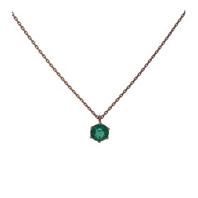 Collana Oro Rosa 9kt Quarzo Verde 6MM