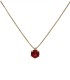 Collana Oro Giallo 9kt Quarzo Rosso 6MM