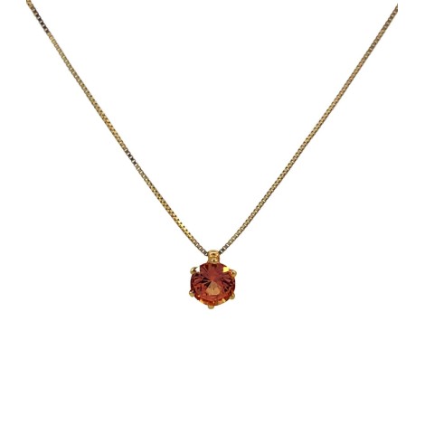 Collana Oro Giallo 9kt Quarzo Citrino 6MM
