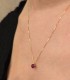 Collana Oro Giallo 9kt Quarzo Rosso 6MM