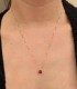 Collana Oro Giallo 9kt Quarzo Rosso 6MM