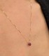 Collana Oro Giallo 9kt Quarzo Rosso 6MM