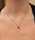 Collana Oro Rosa 9kt Quarzo Rosso 6MM
