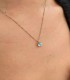 Collana Oro Rosa 9kt Topazio Azzurro 6MM