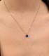 Collana Oro Rosa 9kt Quarzo Blu 6MM