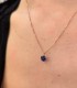 Collana Oro Rosa 9kt Quarzo Blu 6MM