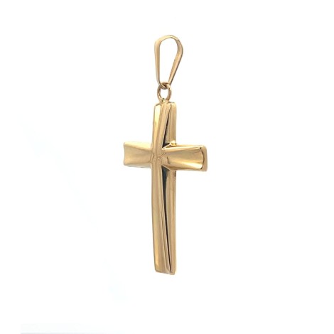 Ciondolo Croce Intagliata Oro Giallo 18kt