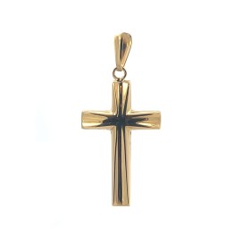 Ciondolo Croce Intagliata Oro Giallo 18kt