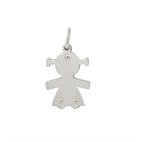 Ciondolo Sagoma Bimbo Oro Bianco 18kt