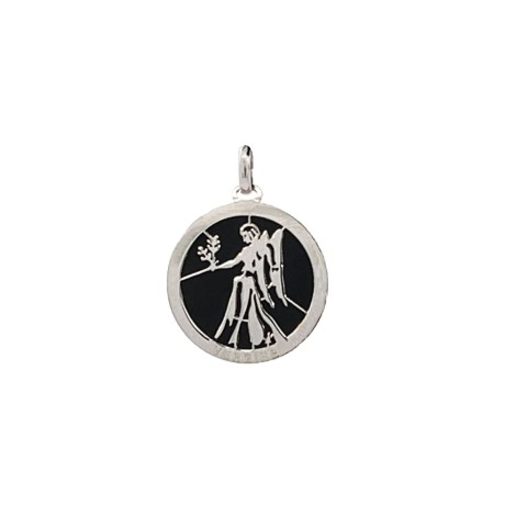 Ciondolo Segno Zodiacale Oro Bianco 18kt Onice