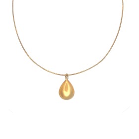 Collana Goccia Argento Dorata Bombata