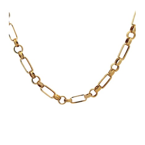 Collana Catena Argento Dorato Cerchietti Alternati