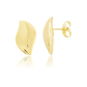 Orecchini Lobo Onda Oro Giallo 9kt