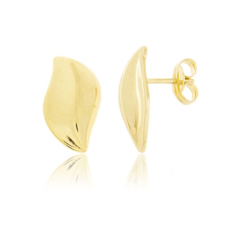 Orecchini Lobo Onda Oro Giallo 9kt