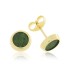 Orecchini Lobo Bottone Oro Giallo 9kt Malachite
