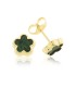 Orecchini Lobo Fiore Oro Giallo 9kt Malachite