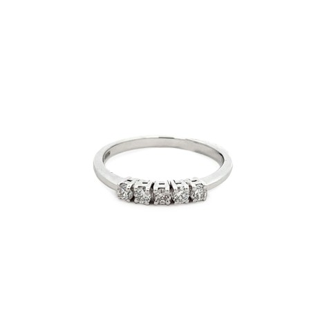 Anello Oro Bianco Diamanti