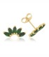 Orecchini Lobo Fiore Oro Giallo 9kt Zirconi Verdi