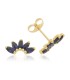 Orecchini Lobo Fiore Oro Giallo 9kt Zirconi Blu