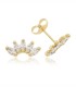 Orecchini Lobo Fiore Oro Giallo 9kt Zirconi Bianchi