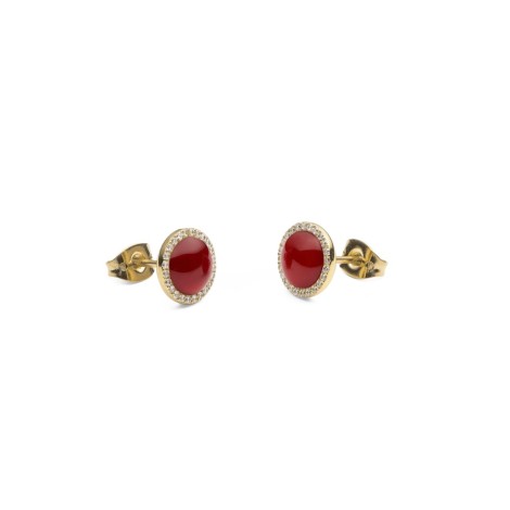 Orecchini Daniel Wellington Audrey Earrings Red Agathe Gold