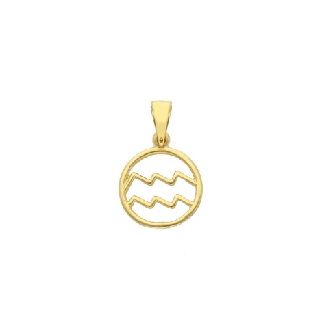 Ciondolo Segno Zodiacale Acquario Oro Giallo 18kt