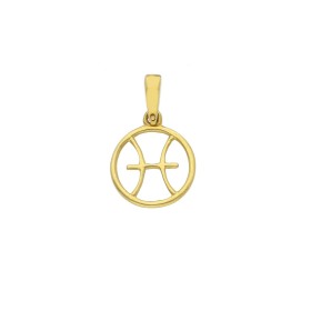 Ciondolo Segno Zodiacale Pesci Oro Giallo 18kt
