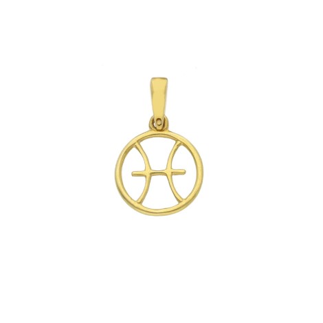 Ciondolo Segno Zodiacale Pesci Oro Giallo 18kt