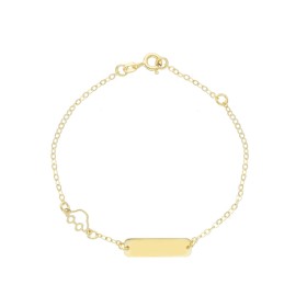 Bracciale Targhetta e Macchina Oro Giallo 9kt