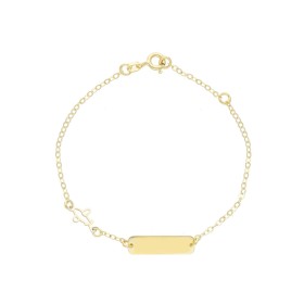 Bracciale Targhetta e Aereo Oro Giallo 9kt