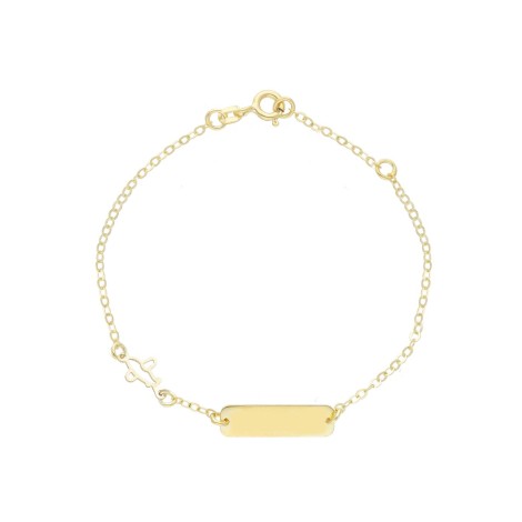 Bracciale Targhetta e Aereo Oro Giallo 9kt