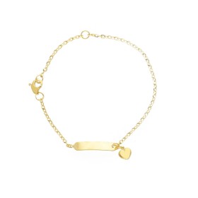 Bracciale Targhetta e Cuore Oro Giallo 9kt