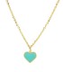 Collana Cuore Oro Giallo 9Kt Smalto Turchese