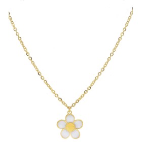 Collana Fiore Oro Giallo 9Kt Smalto