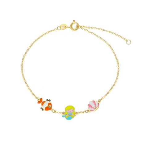 Bracciale Sirena Oro Giallo 9kt Smalto