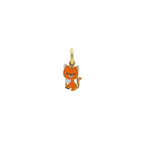 Ciondolo Gatto Oro Giallo 9Kt Smalto