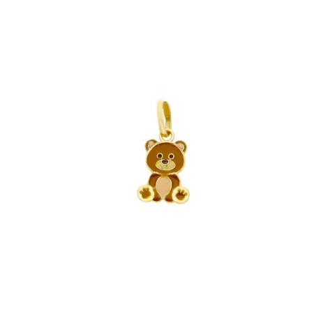 Ciondolo Orsetto Oro Giallo 9Kt Smalto