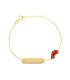 Bracciale Targhetta e Macchina Oro Giallo 9kt Smalto Rosso