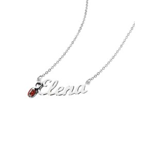 Collana con Nome Coccinella Oro Bianco 18kt