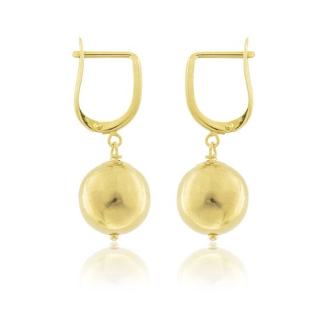 Orecchini Pendenti Sfera Oro Giallo 9kt