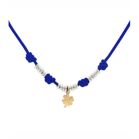 Collana Dodo Quadrifoglio Oro Giallo 18kt Rondelle