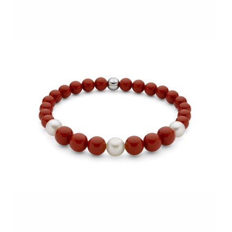 Bracciale Miluna Argento Pasta di Corallo e Perle PBR3663