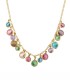 Collana Argento Dorato e Pietre Colorate Pendenti